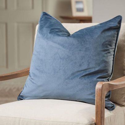 Pacha Square Cushion - Petrol Blue - Soft Velvet Design - 55 x 55cm