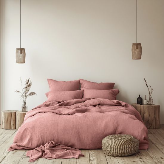 Terracotta Muslin Cotton Bedding Set - Single