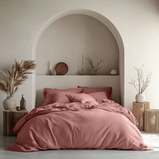 Terracotta Muslin Cotton Bedding Set - Super King