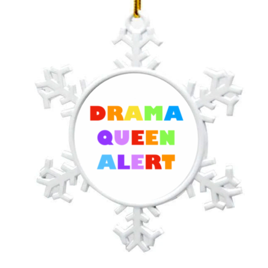 Novelty Christmas Decoration Bauble - White Snowflake - Drama Queen