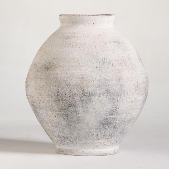 Makena Vase - White Stone Effect - 45cm