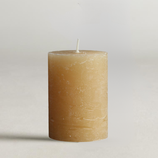 Rustic Pillar Candle - 10cm - 40 Hours Burn Time - Honey