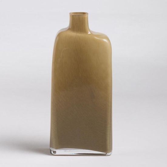 Kendall Flask Vase - Sand Coloured Glass - 29cm