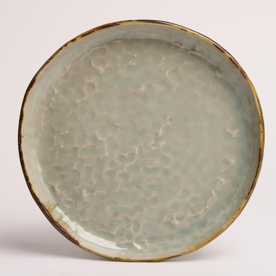 Elin Dinner Plate 27cm - Grey Blue Stoneware with Natural Detail