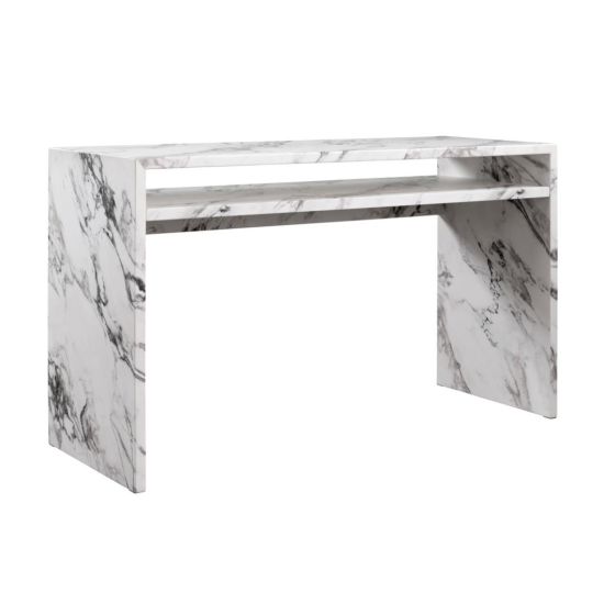 OTI Raffles Calacatta Desk - Marble Effect - Contemporary Home Office - 130 cm