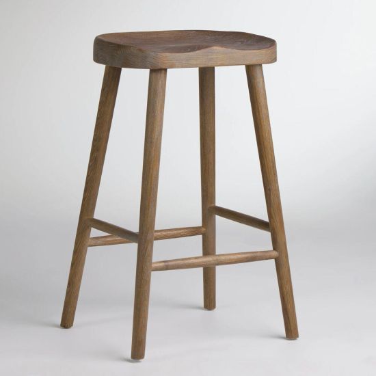 Shaker Counter Stool - Weathered - Elm Frame - 66cm