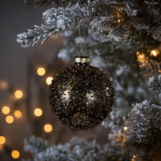 Christmas Decoration Bauble - Chunky Gold Glitter