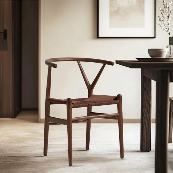 Wish Mid-Century Dining Chair - Brown Ash Frame - Brown Seat