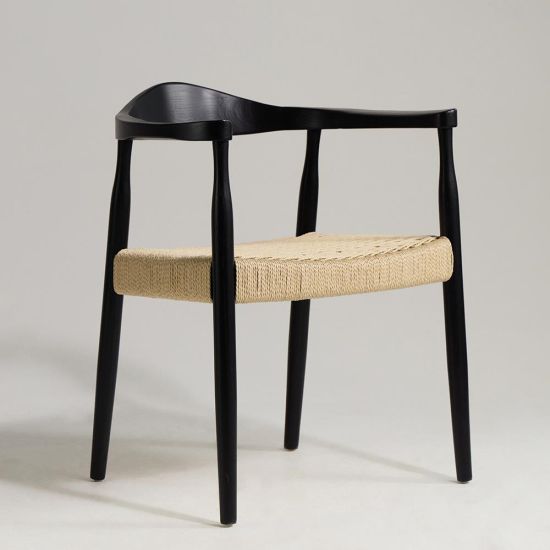 Horatio Dining Chair - Natural Paper Coil Seat - Black Frame