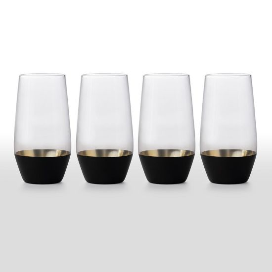 Gatsby Tumblers Glasses - Black and Gold - Set of 4