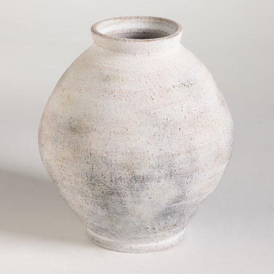 Makena Vase - White Stone Effect - 45cm