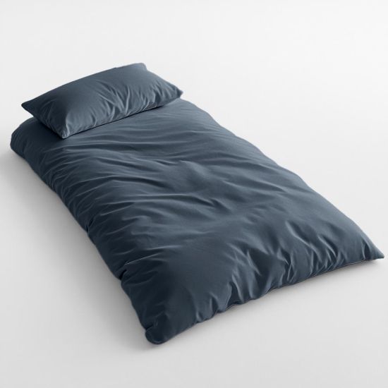 Duvet Cover & Pillowcase Set - Denim Blue - Washed Cotton - Single