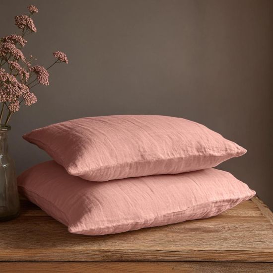 Pair of Pillowcases - Terracotta - Muslin Cotton Standard Pillow Case - 50 x 75cm