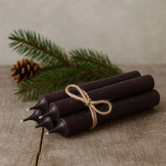 Rustic Dinner Candle - 11cm - 4.5 Hours Burn Time - Black - 5 Pack