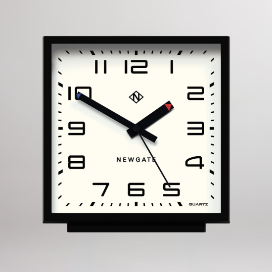 Mantel Clock - Square Black Frame - Cream Face - 8 x 20cm