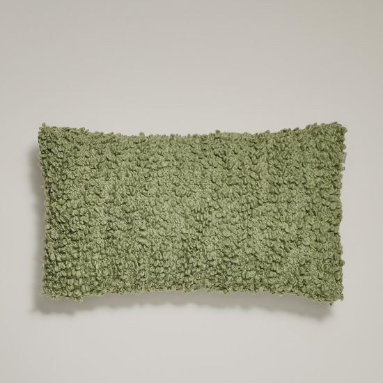 Layla Square Cushion - Jade Green Boucle - Purity Cotton - 50 x 30cm