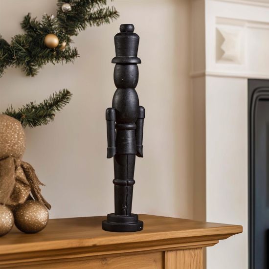 Christmas Decoration Nutcracker - Minimalist Black Wood - 50cm