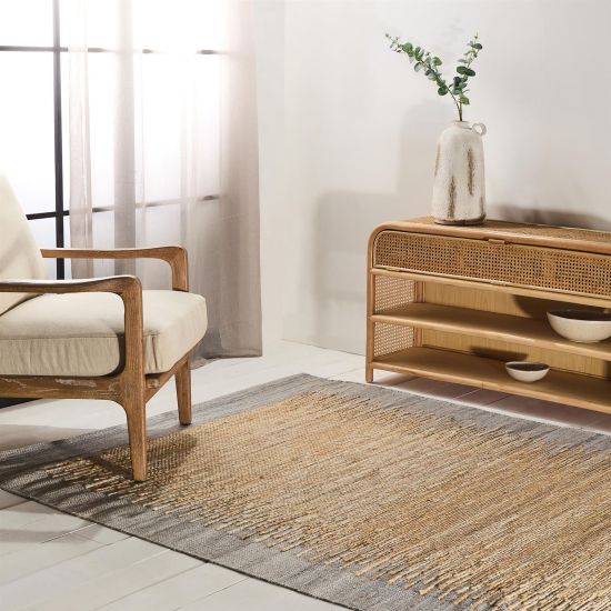 Derica Rug - Brown and Grey Jute and rPET Rug - Size Options