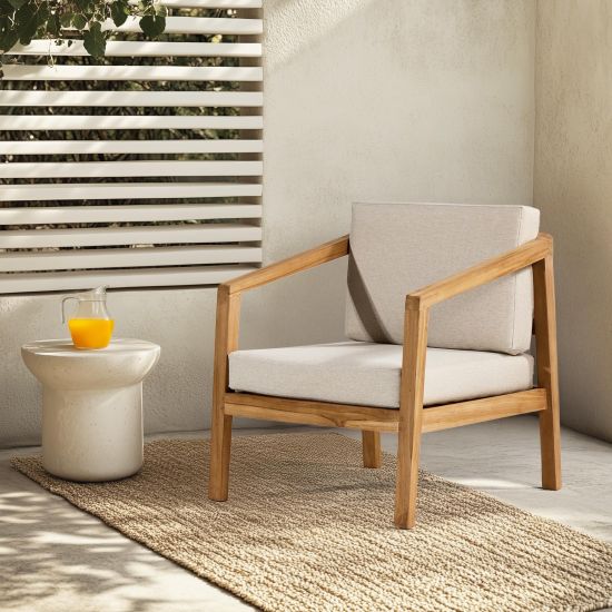 Kendari Garden Armchair - Natural Seat - Golden Teak Frame