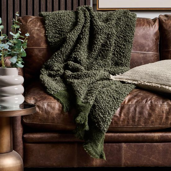 Palau Woven Throw - Linchen Green - 130 x 180cm