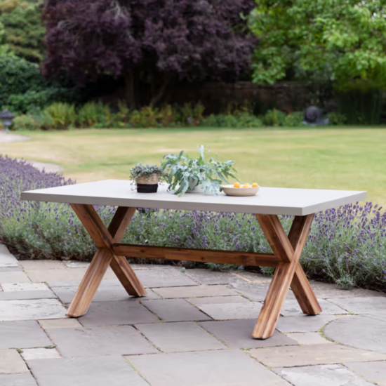 Garden Trading - Burford Dining Table - Polystone - Acacia Wood - 75 x 240 x 100cm