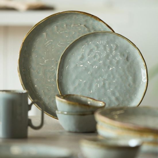 Elin Dinner Plate 27cm - Grey Blue with Natural Detail