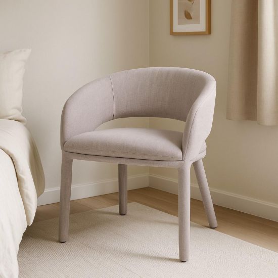 Hagen Dining Chair - Cloud Grey Fabric - Fully Upholstered Frame