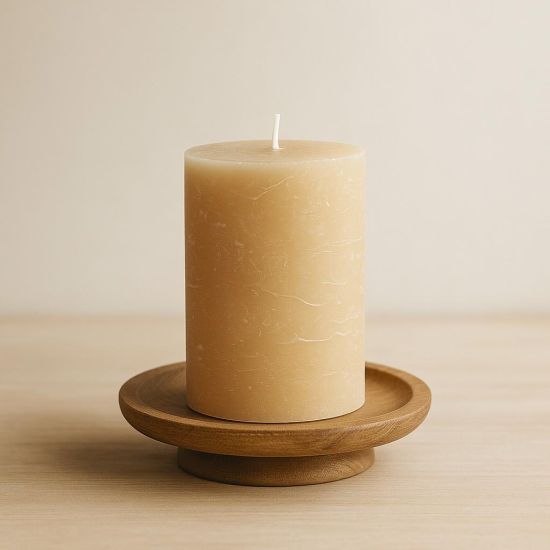 Rustic Pillar Candle - 10cm - 40 Hours Burn Time - Honey