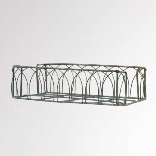Alhambra Napkin's Holder - Antique Brass - Metal Iron Rectangle Frame