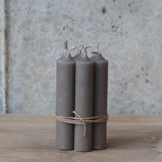 Rustic Dinner Candle - 11cm - 4.5 Hours Burn Time - Linen - 5 Pack