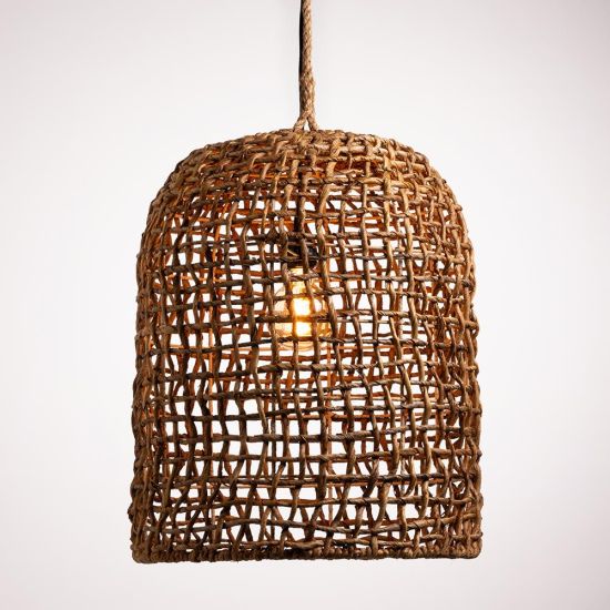 Senegal Ceiling Light - Banana Twist Pendant Lampshade - Manilla Rope - 58cm