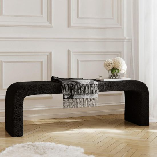 Renz Bench - Boucle Upholstery- Unique Curved Design - 160cm