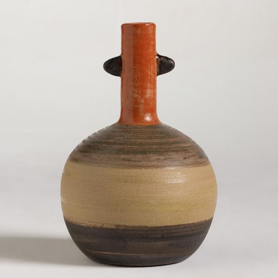 Malaika Vase - Bulbous Stone Effect Trible Detail Tall Vase - 30cm
