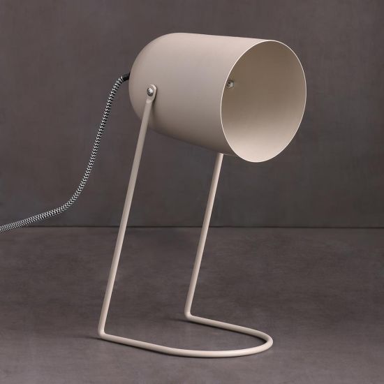 Lexie Table Lamp - Adjustable Warm Grey Iron Base - Flex Cord - 30cm