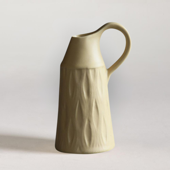 Garda Vase - Ceramic Natural Jug with Handle - 16.5cm