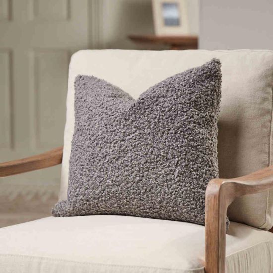 Molinos Square Cushion - Storm Grey Boucle - Textured Design - 45 x 45cm