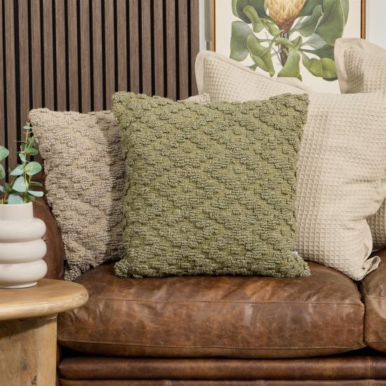 Antonio Square Cushion - Lichern - Woven Fabric Design - 50 x 50cm