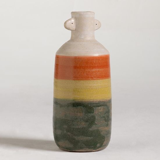 Aziza Vase - Stone Effect Tribal Detail Tall Vase 28.5cm