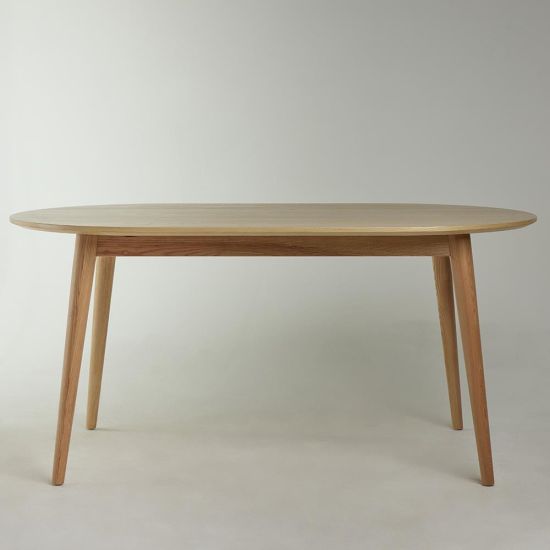 Noah Dining Table - Oval Ash Veneer Top - Solid Wood Legs 90 x 160cm