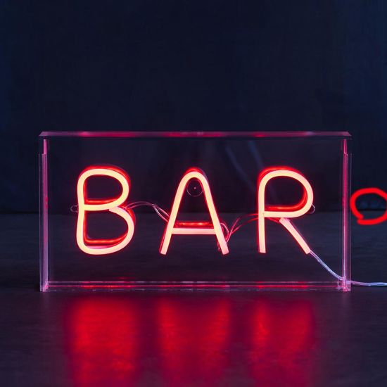Neon Sign Acrylic Light Box -Red - Bar