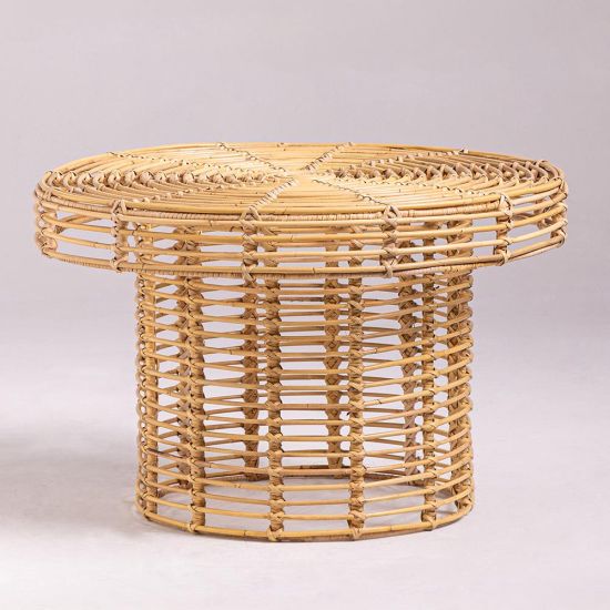 Jawit Coffee Table - Round Natural Rattan - 70cm