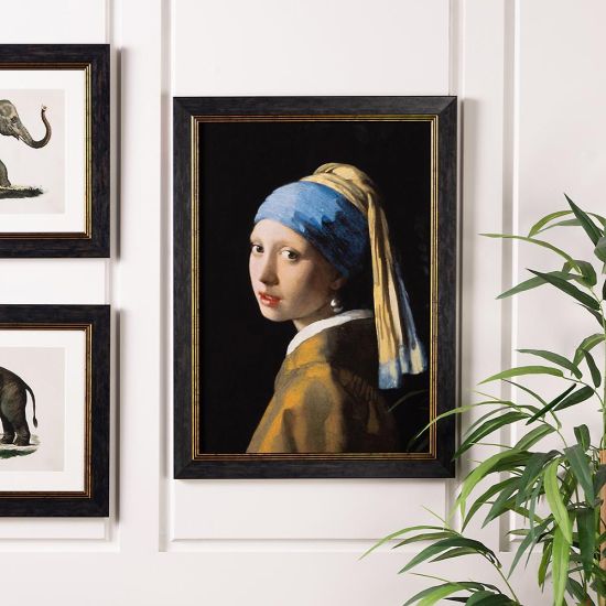 Framed Wall Art - A2 Slim Frame - Girl with a Pearl Earring Print - 50 x 70cm