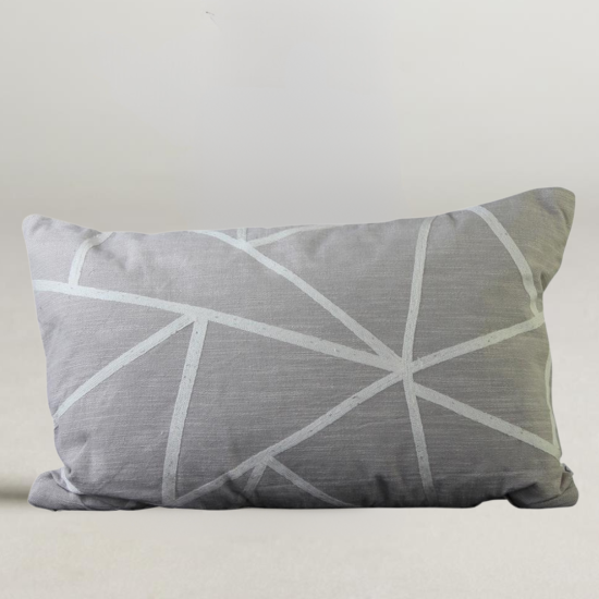 Ophelia Rectangle Cushion - Grey Cotton - Conquista Design - 60 x 40cm