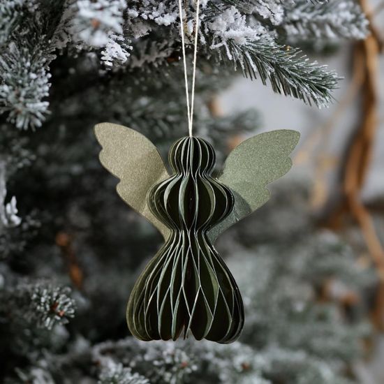 Traditional Nordic Christmas Bauble - Pine Angels - Paper Decoration - Pack Of 5