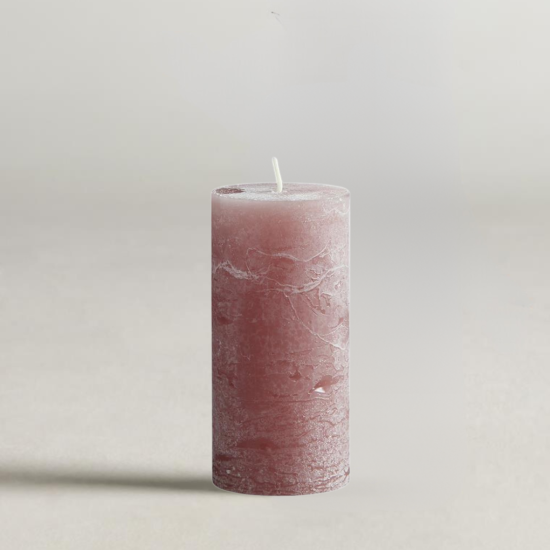 Rustic Pillar Candle - 10cm - 40 Hours Burn Time - Taupe