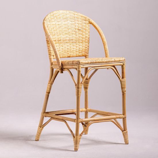 Todo French Bistro Stool - Natural Rattan Seat - Cane Frame - 66cm