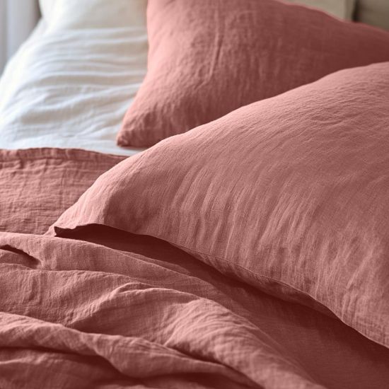 One Thirty Five Terracotta Muslin Cotton Single Duvet Cover & Pillowcase Set