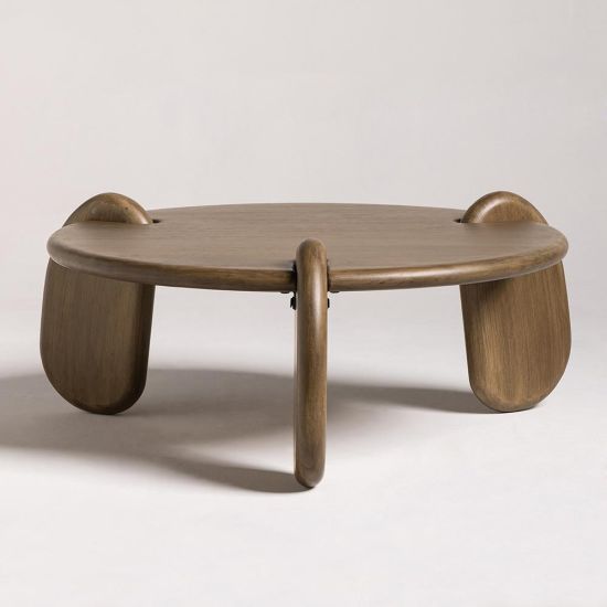 Serenity Coffee Table - Lime Round Top - Mango Wood Legs - 97cm