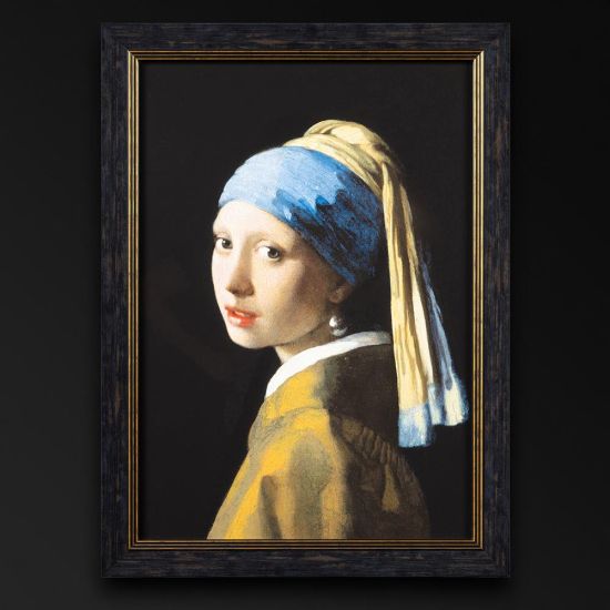 Framed Wall Art - A2 Slim Frame - Girl with a Pearl Earring Print - 50 x 70cm
