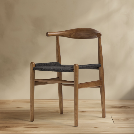 Odense Dining Chair - Black Paper Coil Seat - Walnut Ash Frame